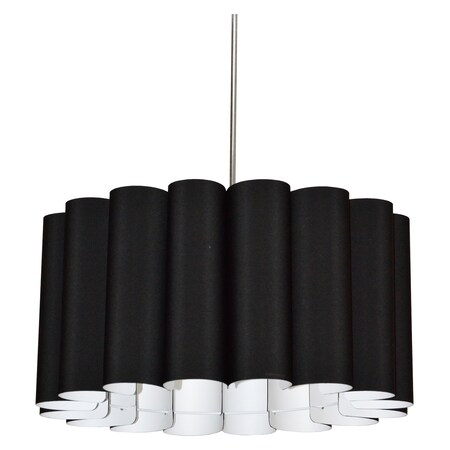 Dainolite 4Lt Sandra Pendant Jtone Black Polished Chrome SAN244-PC-797